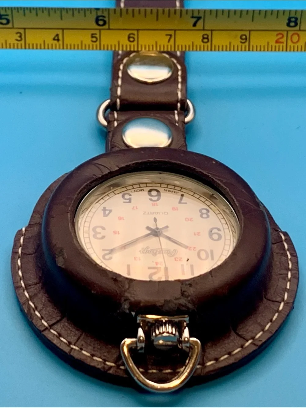 RAWLINGS Vintage Military Field Belt Loop Pocket Watch Holder Works New Battery